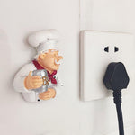 HASTHIP Decorative Power Plug Holder 2 Pack for Kitchen and Bathroom Walls | Resin Hooks for Keys and Utensils