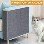 HASTHIP® Scratch Pad for Cats, Grey Cuttable Cat Scratch Pad, Self-Adhesive Cat Scratcher Mat Scratching Pads Protects Wall Floors & Furniture - Large 30x100cm