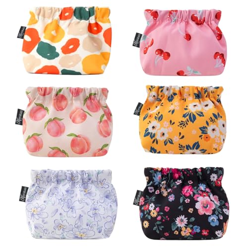 HASTHIP® 6 bolsitas pequeñas para mujer, mini neceser de maquillaje