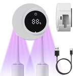 HASTHIP Toothbrush UV Sterilizer Holder with Dual Storage and LCD Display | Wall Mounted USB Rechargeable Organizer for Kids and Adults