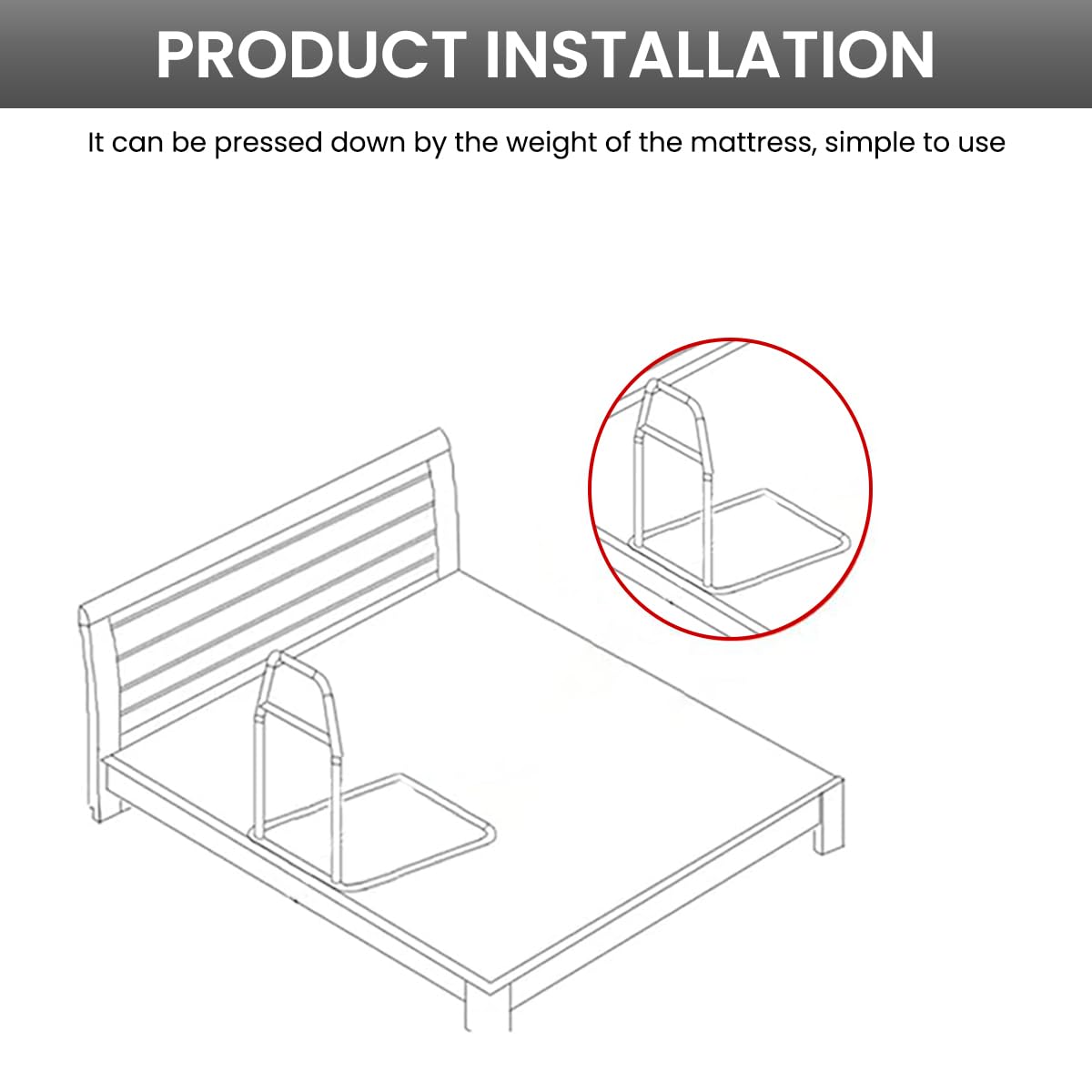 HASTHIP Bed Rail for Elderly Assistance featuring Anti Slip Handle and Wide Stable Base | 2 PCS Stainless Steel Support