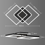 Hasthip Modern Geometric LED Ceiling Light with Remote Control & Dimmable Design