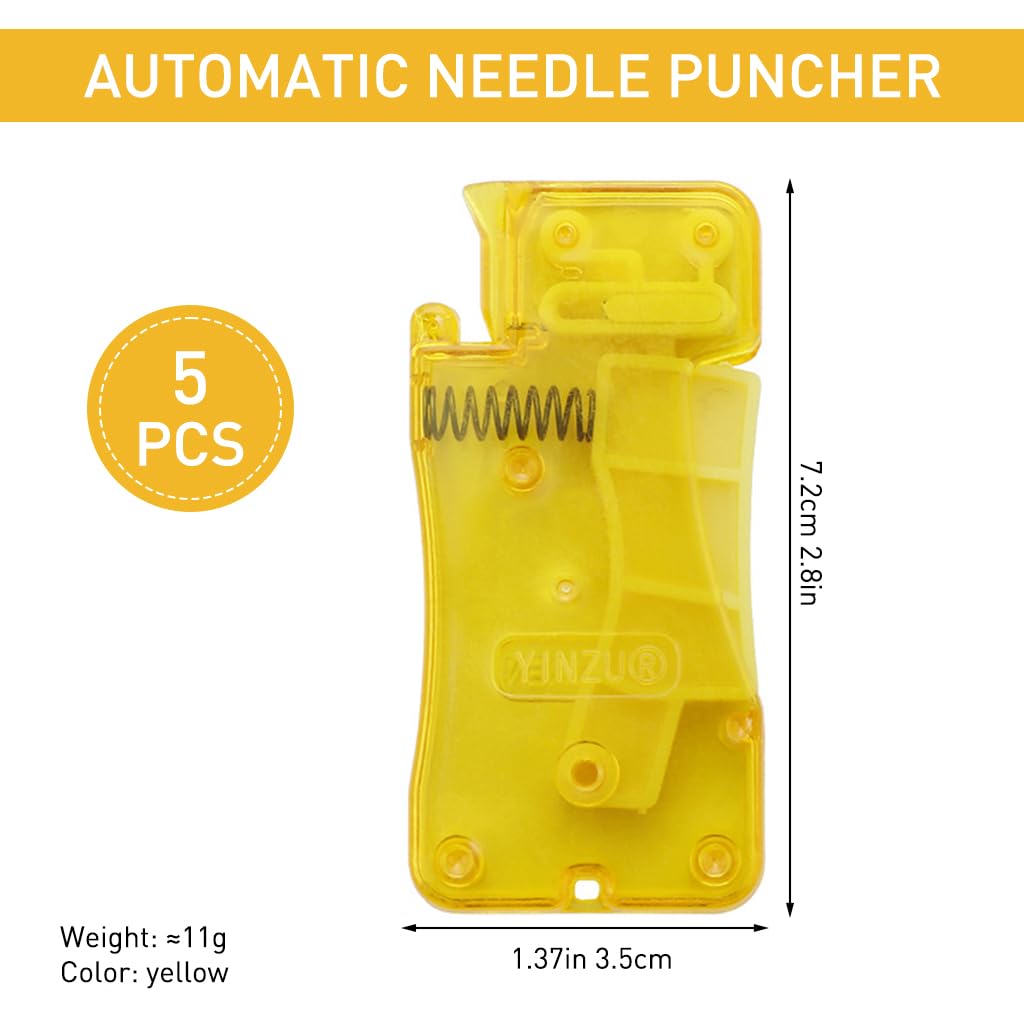 5Pcs Easy Threading Tool Quick Needle Threaders for Hand Sewing Spring Loaded Quick Needle Threaders Versatile Self-Thread Tool for Hand Sewing, Embroidery Art