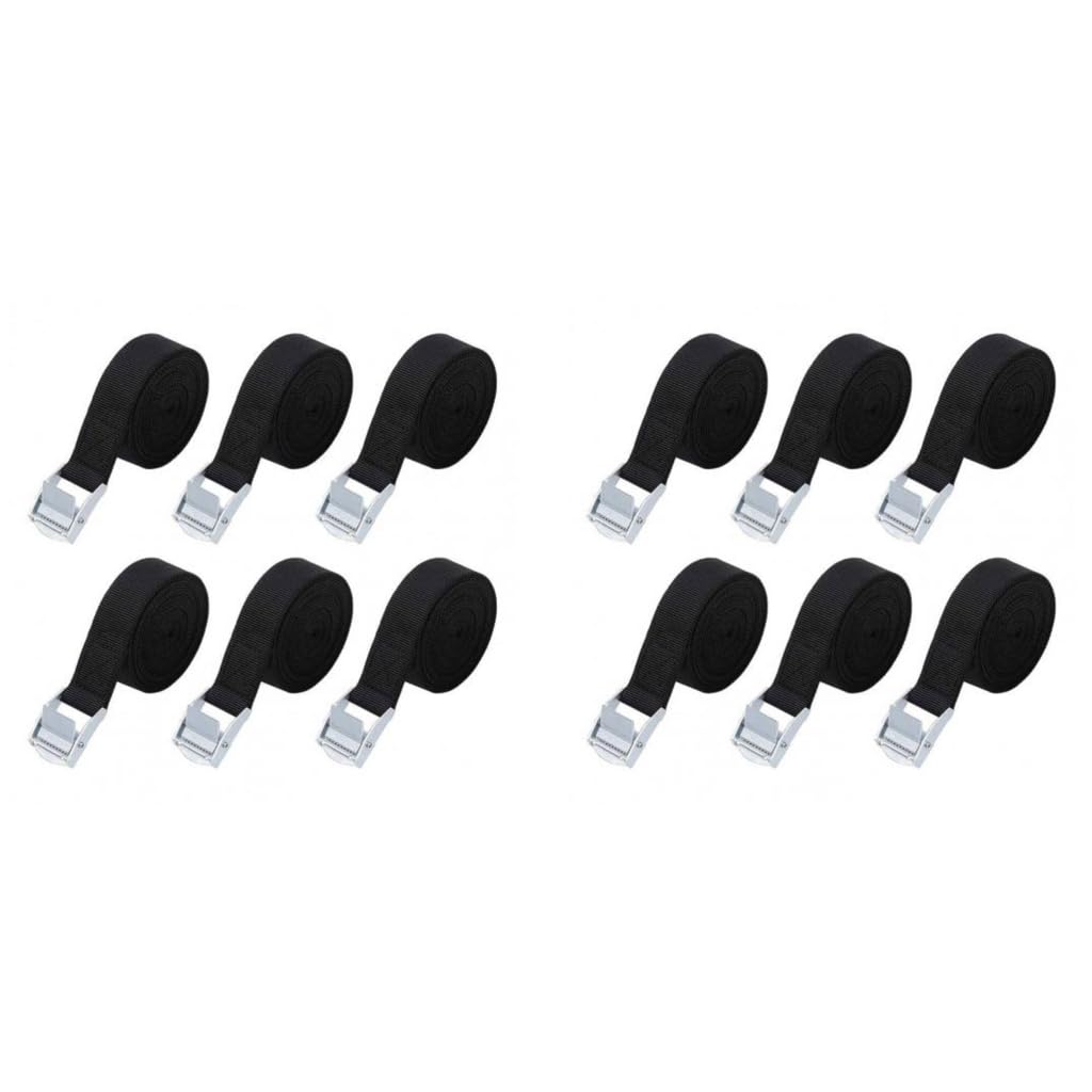 HASTHIP Tie Down Straps for Motorcycle Cargo and Luggage featuring Metal Cam Buckle 2.5m | 6 Pack