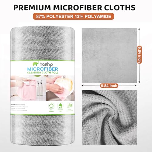 HASTHIP® 150 Count Microfiber Cleaning Cloth Multipurpose Roll Pre-Cut Tear Away Kitchen Highly Absorbent Reusable