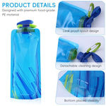 HASTHIP® 700ml Soft Water Pouches, Portable Leak-Proof Bottles with Quick Release Buckles, Reusable Hydration Packs for Running, Hiking, Sports & Gym, 3 Pack
