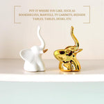 HASTHIP Ceramic Elephant Desk Decor for Home with Dual Color Design 5x5x8.8 cm | Symbolic Gift Set