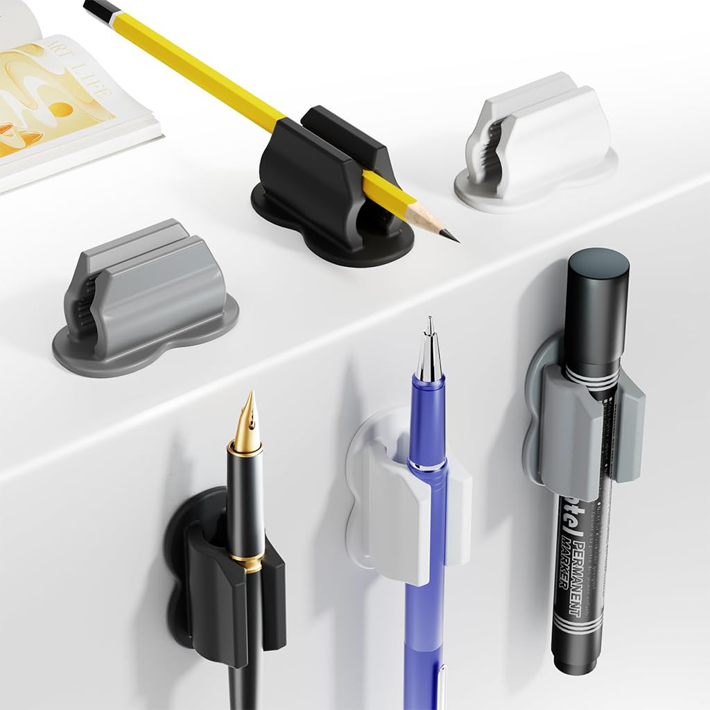 HASTHIP Silicone Pen Holder for Wall and Desk featuring Dual-Hole Design and 3Pcs Set
