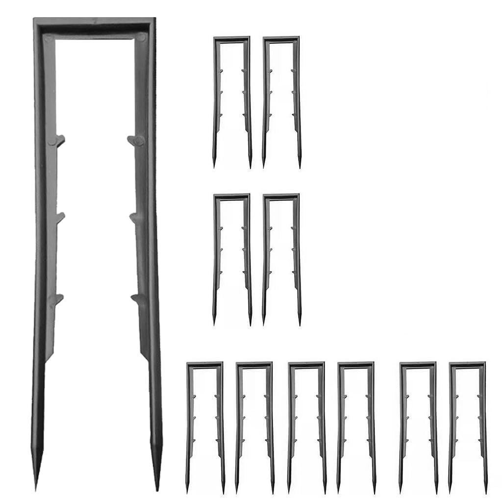 HASTHIP Landscape Staples for Artificial Turf and Weed Barrier Fabric 50 pcs 15cm Plastic U Shape Pins