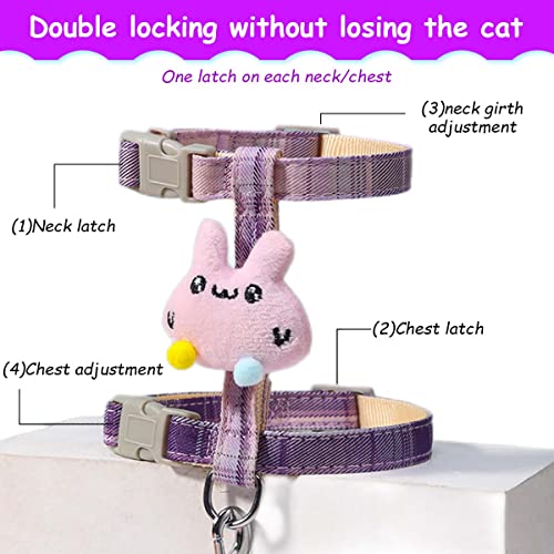 HASTHIP® Cat Harness with Leash, Outdoor Cat Leash with Harness with Quick Release Buckle Adjustable for Small Medium Cats, Lightweight Soft Walking Travel Petsafe Harness(Size: S)