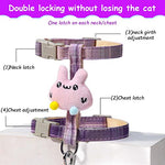 HASTHIP® Cat Harness with Leash, Outdoor Cat Leash with Harness with Quick Release Buckle Adjustable for Small Medium Cats, Lightweight Soft Walking Travel Petsafe Harness(Size: S)