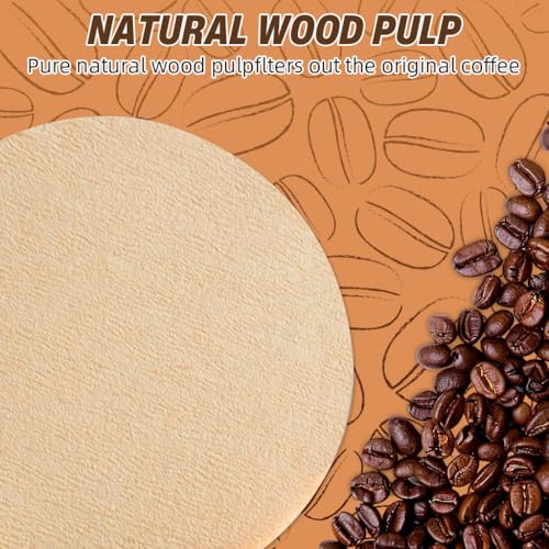 HASTHIP® 400 Count Unbleached 51mm Espresso Coffee Filter Paper, Round Disposable Replacement Filters for Portafilter, Moka Pot & Drip Coffee Maker, White, Fits Espresso Machines & Pour Over Brewers