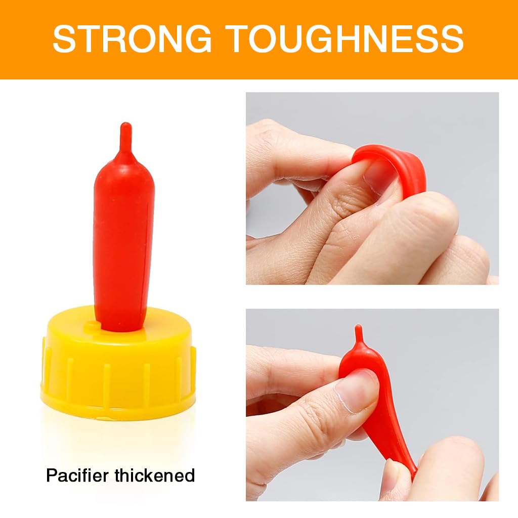 HASTHIP Feeding Nipples for Lamb Bottles with Universal Fit HDPE Material Set of 10 | Safe for Goats Calves and Piglets