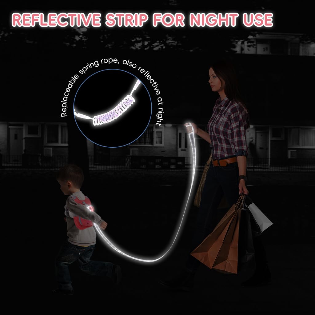 HASTHIP® Toddler Harness Leash+ Anti Lost Wrist Link, Cute Dinosaur Kids Harness with Leash, Foldable Child Leash Baby Walking Wristband Assistant Strap Belt for Parent Boys
