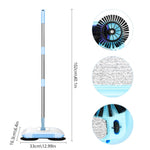 HASTHIP Manual Floor Sweeper and Mop for Carpet and Floor Cleaning with 180° Spiral Dual Brushes | Blue Non Electric Hand Push Vacuum
