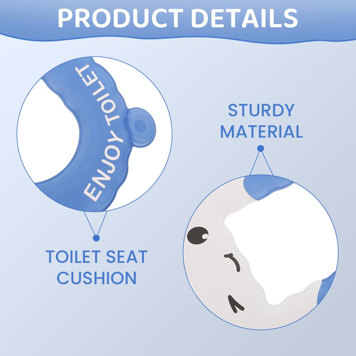 HASTHIP Padded Toilet Seat Cover for Home and Office with Lifting Handle and Waterproof EVA | Soft Cartoon Cushion Trim to Fit All Toilets