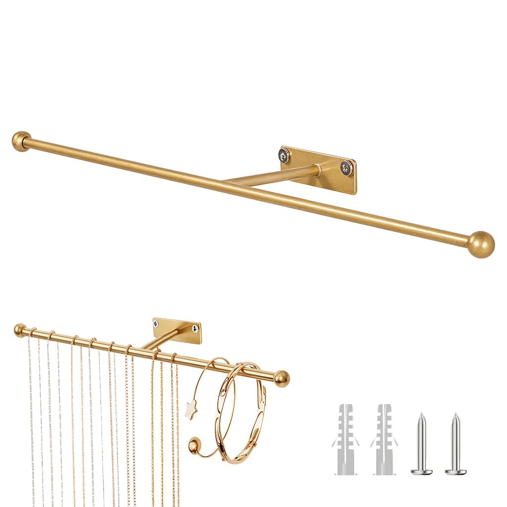 HASTHIP Jewelry Organizer Holder for Earring and Bracelet featuring Golden Metal Rack | 2.6 inches Multipurpose Wall Display