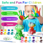 HASTHIP® 4.3 Inch Glowing Dinosaur Painting Kit for Kids, DIY Art Craft Set with 12 Colors, 2 Brushes, Creative Birthday Gift for Early Learning and Kindergarten