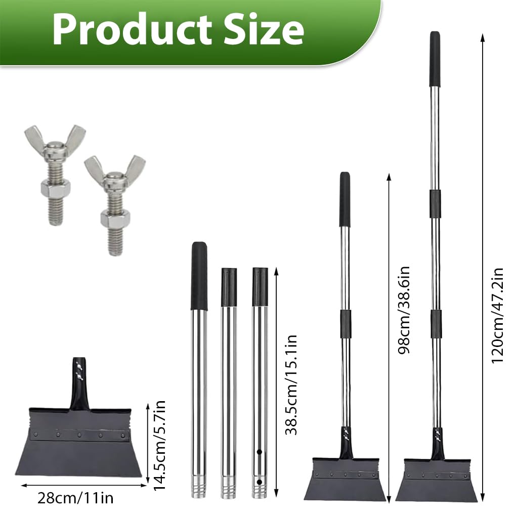 HASTHIP Garden Cleaning Shovel for Weed Removal featuring Ergonomic Handle and 120CM Steel Blade