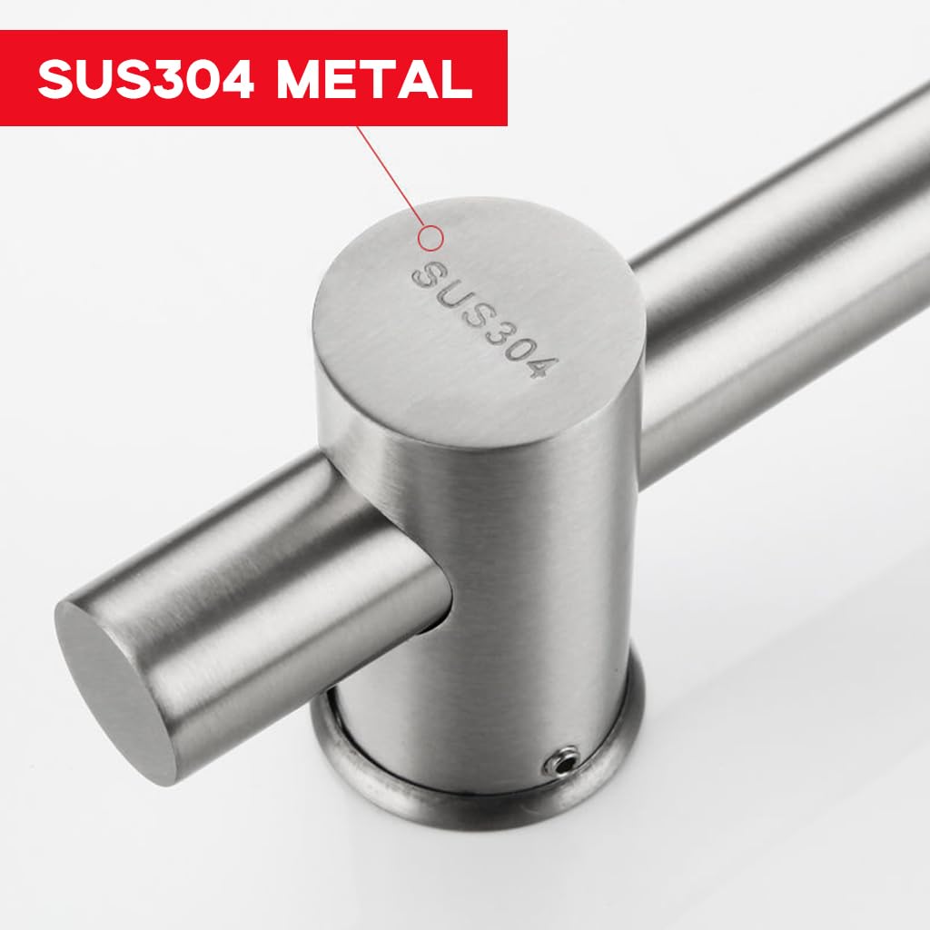 HASTHIP Shower Slide Rail for Bathroom with Adjustable Holder and No Drill Mounting | 25.9 in Stainless Steel Design