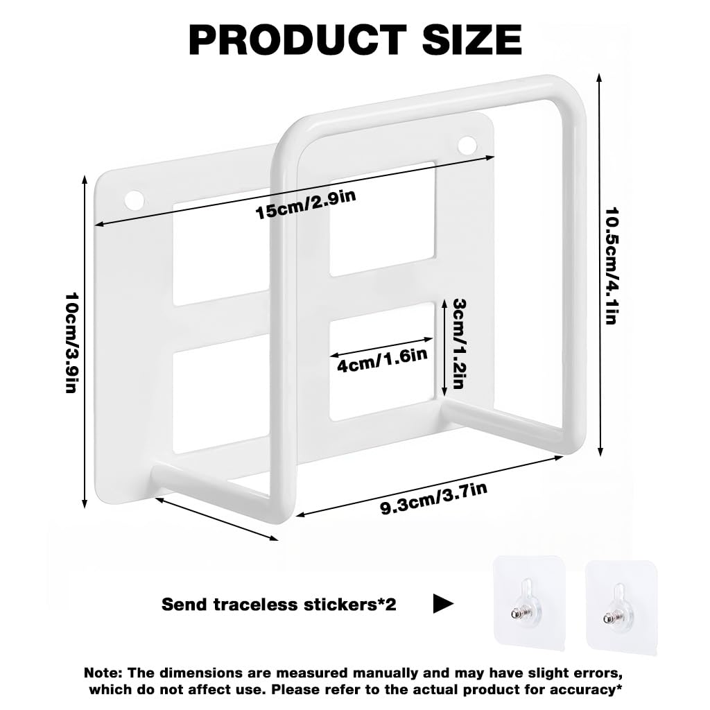 HASTHIP Wall WiFi Router Mount for Home and Office with No Drill Setup 15x6x10 cm | White Metal Holder