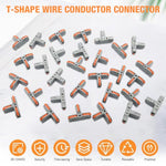 HASTHIP® 30Pcs Wire Connectors T-Shape 3 Way Wire Conductor Quick Cable Splitter Electrical Connectors Push-in Terminal Block Wire Connectors Universal Wire Connector for AWG 28-12 Cable