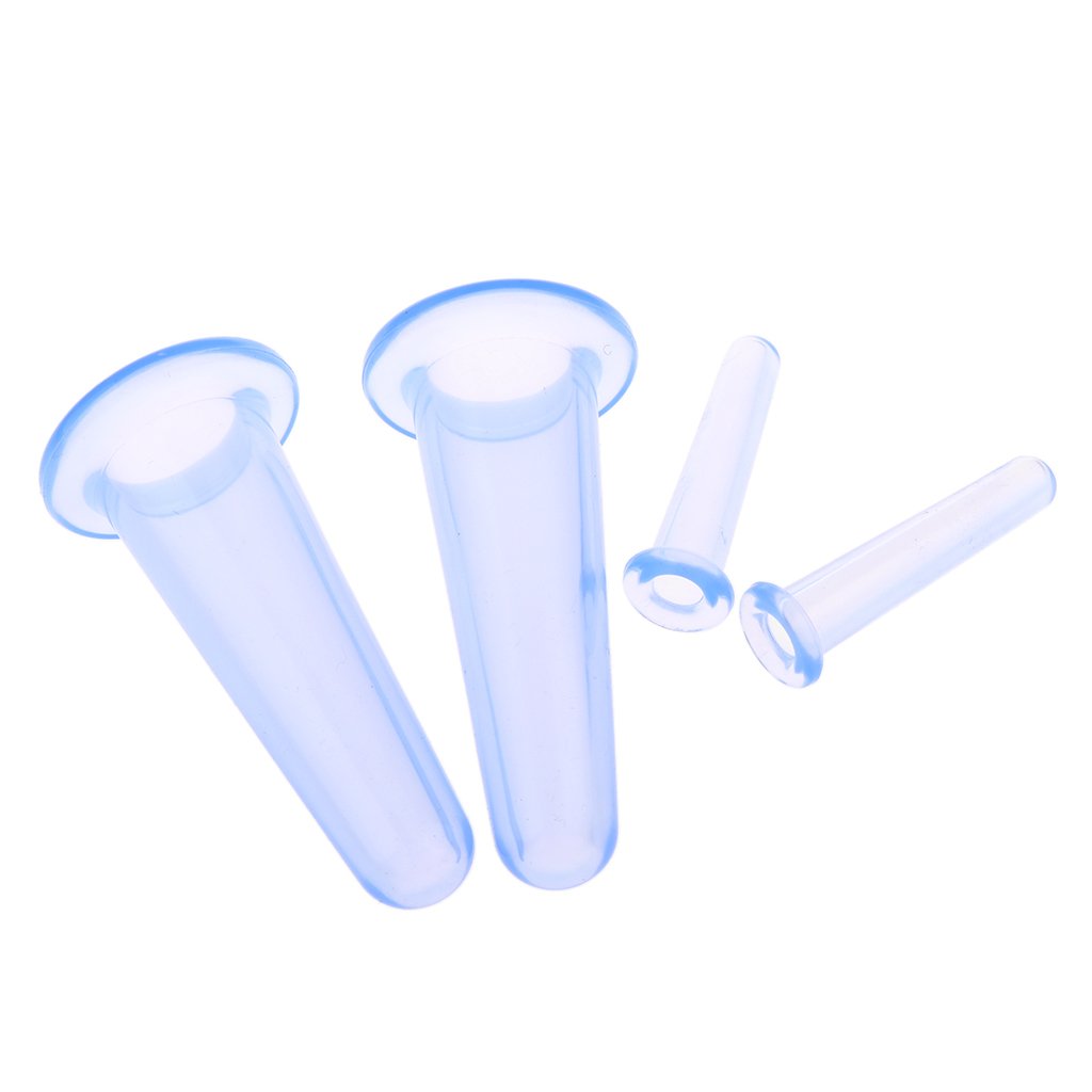 4pcs Silicone Vacuum Cupping Cups Massage Set with Bag Face Body Cups for Wrinkle Reducer,Collagen Stimulator,Pain Relief