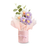 HASTHIP® Zibuyu 1pcs Ramo de Flores de Croché Artificial - Regalo de Ramo para Niñas, Cumpleaños y Decoración del Hogar (Margarita Púrpura)