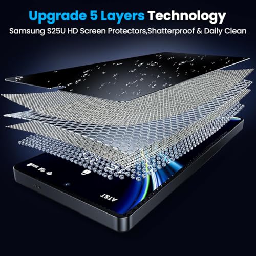 HASTHIP® Compatible with Samsung S25U 2Pcs Screen Protectors HD Tempered Glass Screen Protectors Privacy Screen Protectors Anti-scratch Screen Protectors withScreen Alignment Tool & Accessories Pack