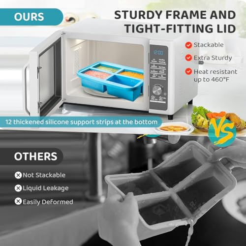 HASTHIP® Large Silicone Ice Cube Tray, 4-Grid Food-Grade Ice Mould with Lid, Reusable Popsicle and Frozen Treat Maker for Miso Soup, Curry, Yogurt, Baby Food, Easy Release Multi-Purpose Freezer Mold