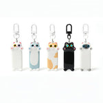 HASTHIP® 5Pcs Keychains Cartoon Cat Keyring Ornament Bag Charm with Clasp, 5 Designs, 3.7'' Cute Cartoon Kitty Hanging Pendant Backpack Charm Keyring Aesthetic, Gift for Friends, Girls