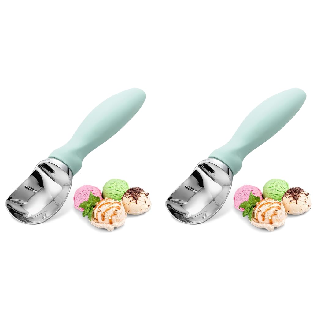 HASTHIP Ice Cream Scoop for Fruit and Dessert with Anti Slip Handle | 2PCS Stainless Steel