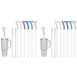 HASTHIP Silicone Straw Extenders for 8–10mm Straws with Dustproof Cap and 2 Cleaning Brushes