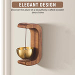 HASTHIP Wooden Door Chime for Home and Shopkeepers with Beech Base Brass Bell 5x7.5cm 2PCS