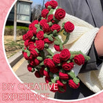 HASTHIP® DIY Crochet Rose Flower Blanket Material Kit 80cm Dia Round DIY Crochet Kit Couch Blankets Romantic Rose Blanket for Home Decor Gift Items for Women