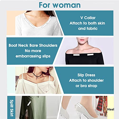 HASTHIP® 108PCS Double Sided Tape for Clothes Bra Stickers One-Off Body Skin Invisible Clear Clothing Strips 18x85mm Fabric Skin Friendly