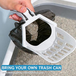HASTHIP® Cat Litter Shovel, 3 in 1 Cat Litter Waste Bin Shovel with Waste Bag Dispenser Plastic Cat Litter Shovel with Intergrated Waste Collection Bin & Waste Bag