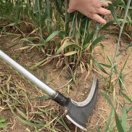 HASTHIP® Carbon Steel Axe Tool for Wood Cutting Gardening Sickle for Cutting Grass 52 CM Weed Remover with Handle 2 in 1 Grass Removing for Chopping Harvesting Pruning 2 PCS