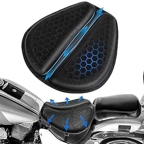 HASTHIP® Gel Seat for Bike, Detachable Gel Pad & 3D Honeycomb Motorcycle Seat Cushion, High Density, Shock Absorption Bike Seat Cover, Breathable, Durable Bike Seat Cushions for Long Drive