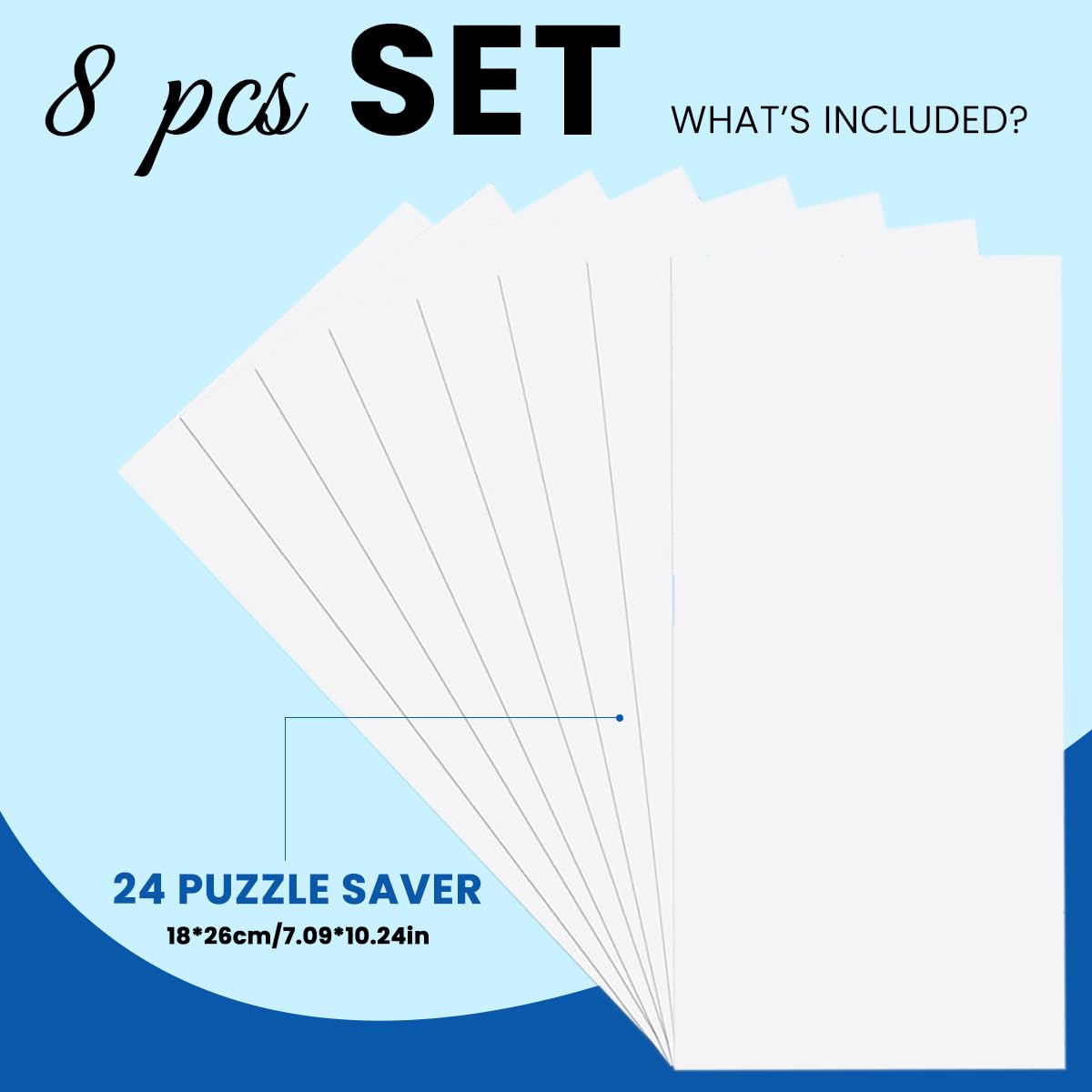 HASTHIP Puzzle Saver Sheets for 1000 Piece Puzzles with Self Adhesive 26x18cm | 8 Pack