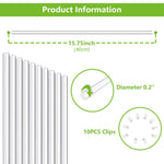 HASTHIP Plant Support Sticks for Pots and Planters with 10 Claw Clips 15.75 in Clear Acrylic | Upright Growth