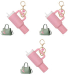 HASTHIP Mini Keychain Accessories for Stanley Cup with Pink Cute Charms 3PCS Set|Gift for Women and Girls
