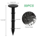 HASTHIP® 100 Pcs 11cm Plastic Landscape Staples, UV-Resistant Anti-Corrosion Garden Pegs for Securing Fabric, Ground Cover, Netting, Drip Irrigation - Barbed Design, Easy Installation