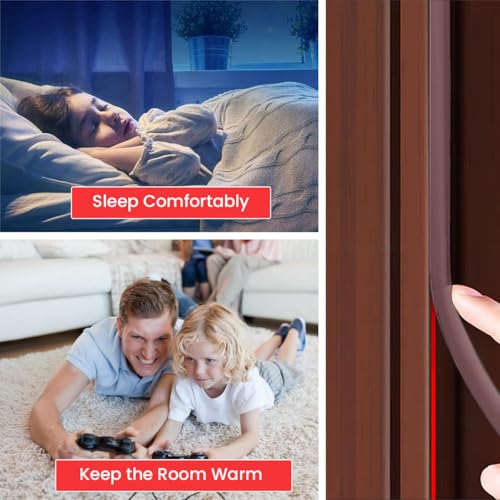 HASTHIP® 19.7Ft Door Seal Strip Self Adhesive Door Frame Seal Strip Cushioning Hollow Out Door Seal Strip Cuttable Door Seal Strip Noise Reduction Door Frame Seal Strip 2 PCS