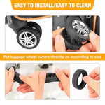 HASTHIP® 8Pcs Luggage Wheel Silicone Protector Cover - Silicone Suitcase Wheel Protector Covers, Silent Shock-Proof Carry on Luggage Wheels Cover for Wheel-on Luggage (Black)