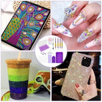 HASTHIP® 46PCS 5D DIY Diamond Painting Tools and Accessories Kits with Trays Pens Tweezer Clips 28-grids Organizer Art Tool Kit Without Diamonds