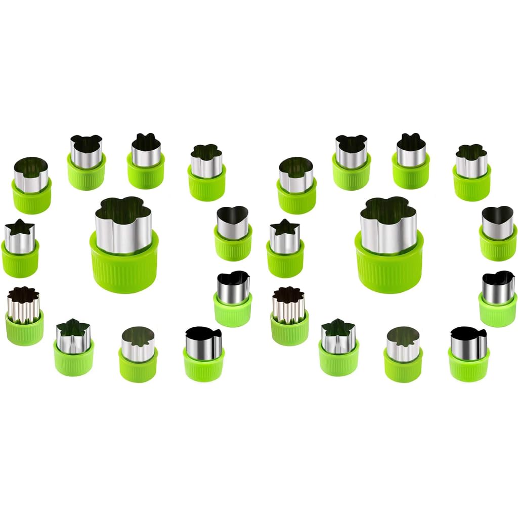 HASTHIP Cookie Cutter Shapes Set 24PCS for Baking and Sandwich DIY with Stainless Steel Molds