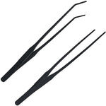 HASTHIP® Juego de 2 Pinzas Acuáticas de Acero Inoxidable para Acuario 27 cm/10.6 in – Pinzas Rectas y Curvas Antideslizantes para Plantas,Limpieza y Alimentación Peces Reptiles,