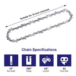 HASTHIP Chainsaw Replacement Chain for 18in Gas Saws with 62 Drive Links and Low Kickback Design