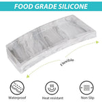 HASTHIP Silicone Bathroom Tray for Countertop Organization with Non Slip Surface 20x10cm | Modern Marble Pattern Easy Clean Storage